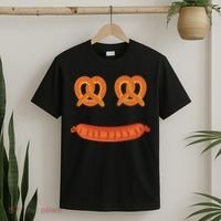 Oktoberfest Pretzel Sausage Smiley Face T-Shirt thumb 2