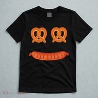 Oktoberfest Pretzel Sausage Smiley Face T-Shirt thumb 5