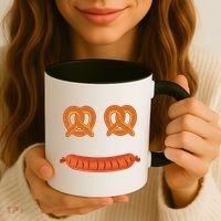 Oktoberfest Pretzel Sausage Smiley Face Coffee Mug thumb 3