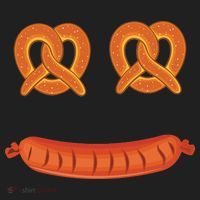 Oktoberfest Pretzel Sausage Smiley Face Beanie thumb 2