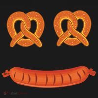 Oktoberfest Pretzel Sausage Smiley Face Women's Hoodie thumb 2