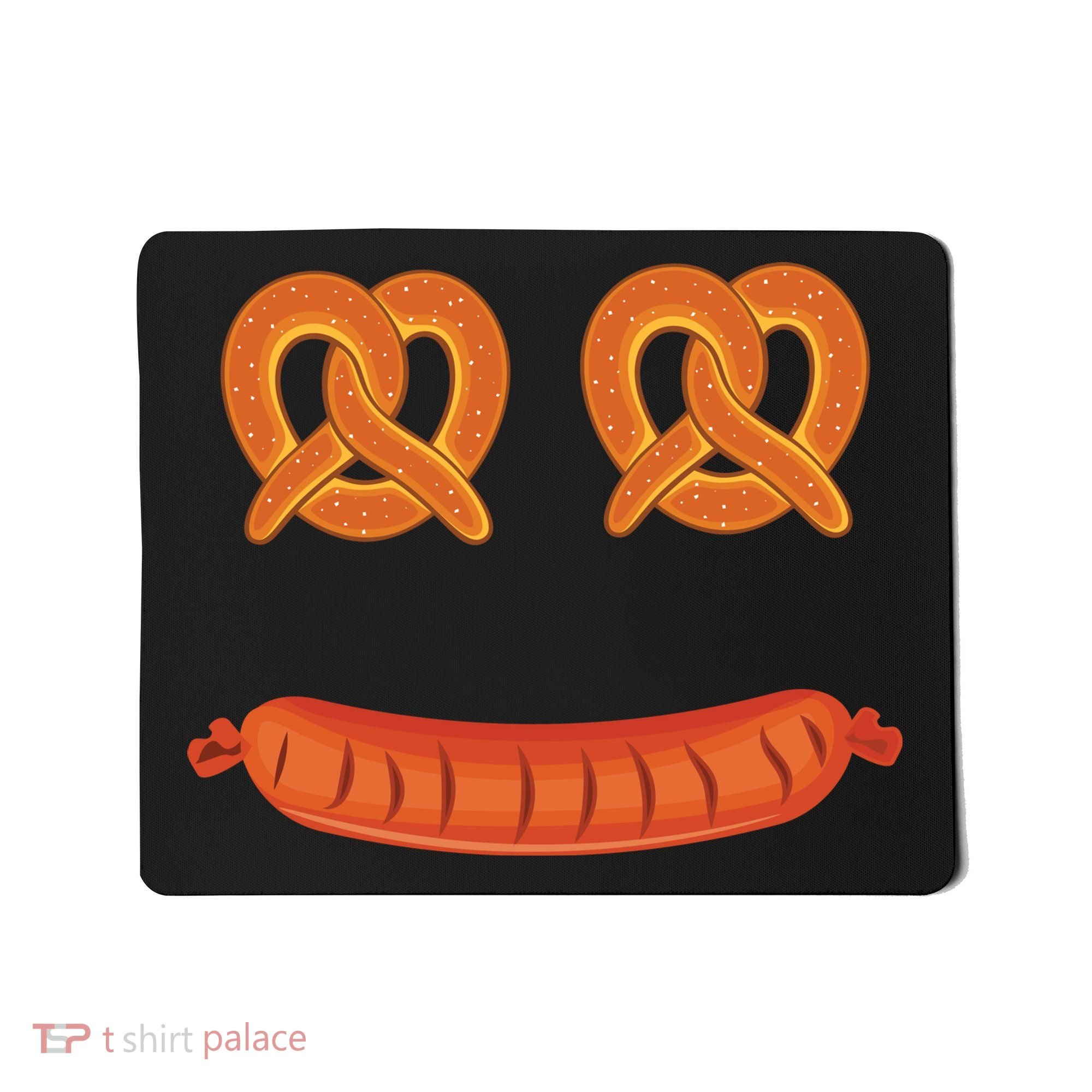 Oktoberfest Pretzel Sausage Smiley Face Mousepad