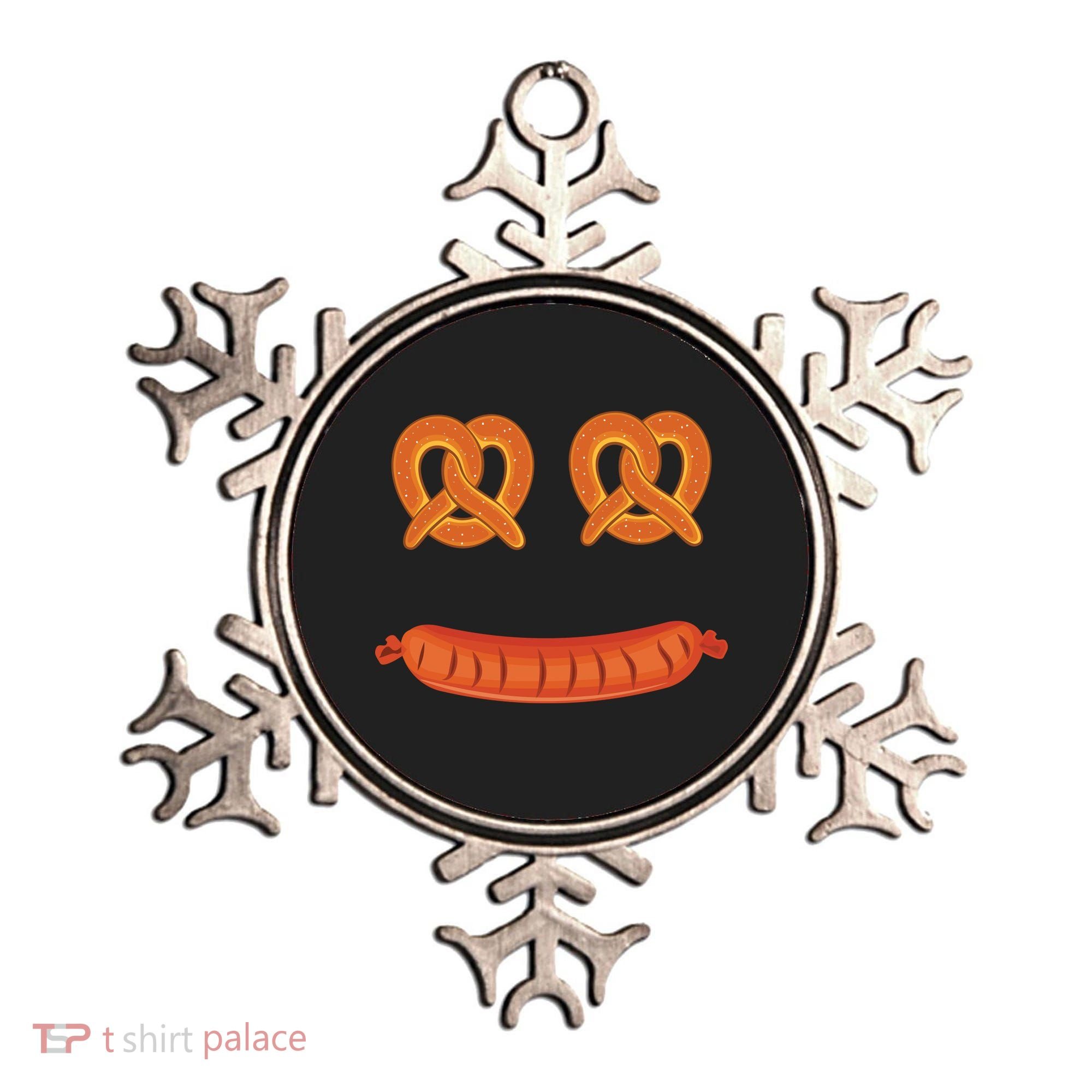 Oktoberfest Pretzel Sausage Smiley Face Ornament