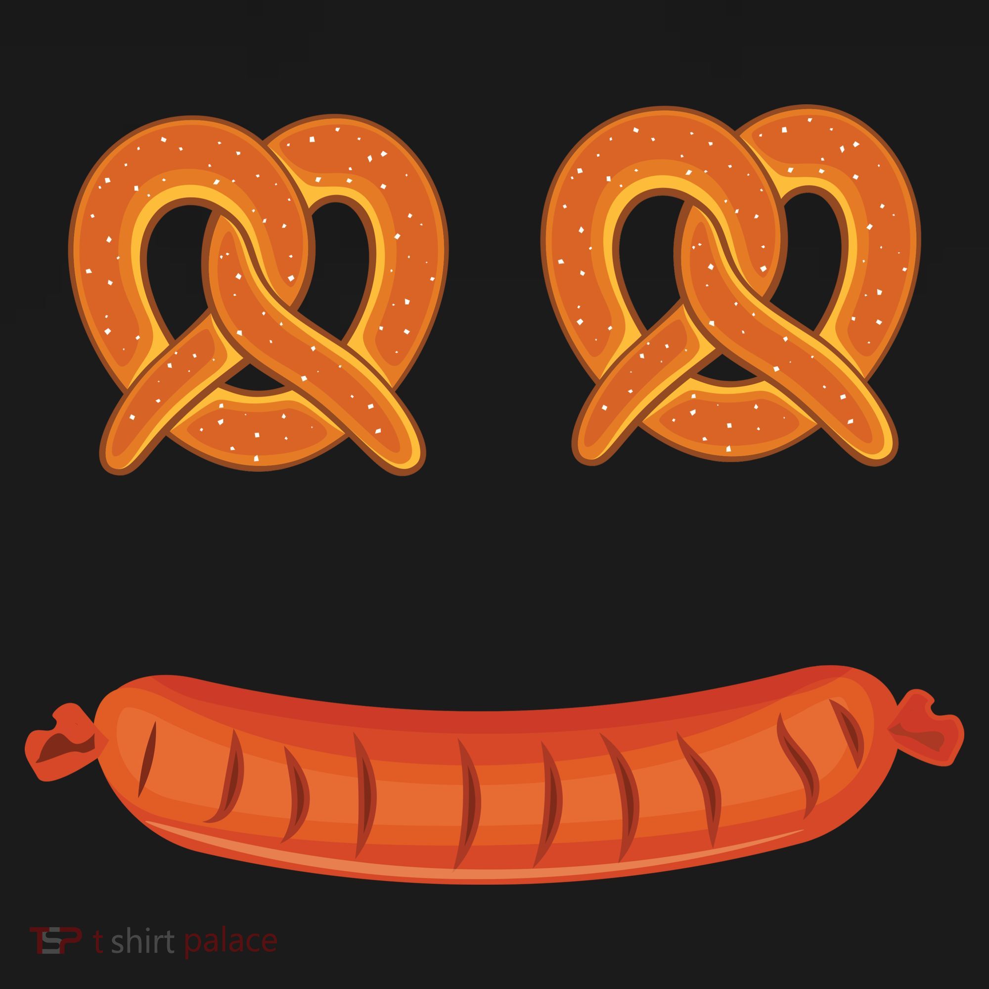 Oktoberfest Pretzel Sausage Smiley Face Baby Bodysuit