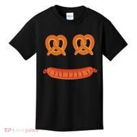 Oktoberfest Pretzel Sausage Smiley Face Kids T-Shirt thumb 0