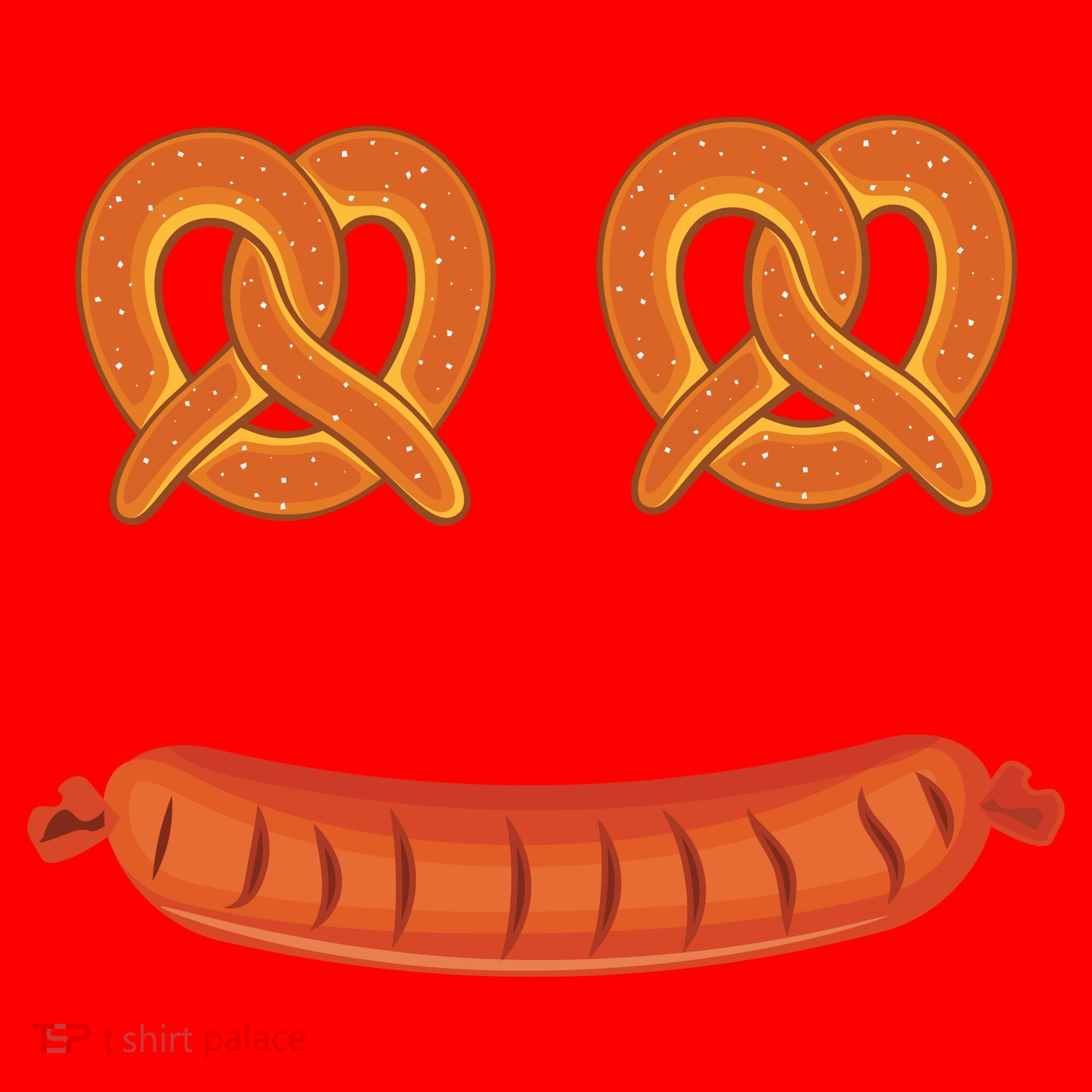 Oktoberfest Pretzel Sausage Smiley Face Santa Hat