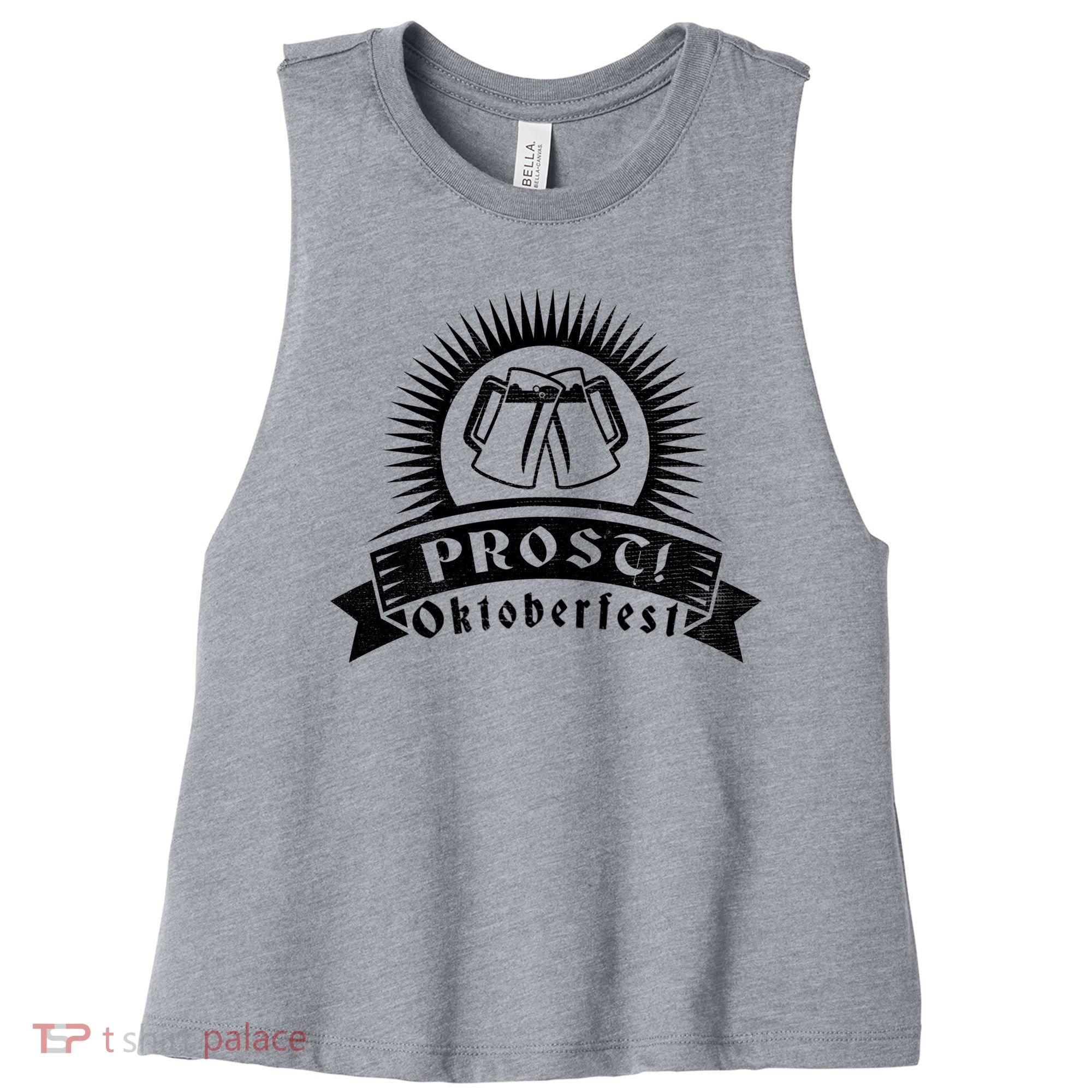 Oktoberfest Prost Women's Racerback Cropped Tank
