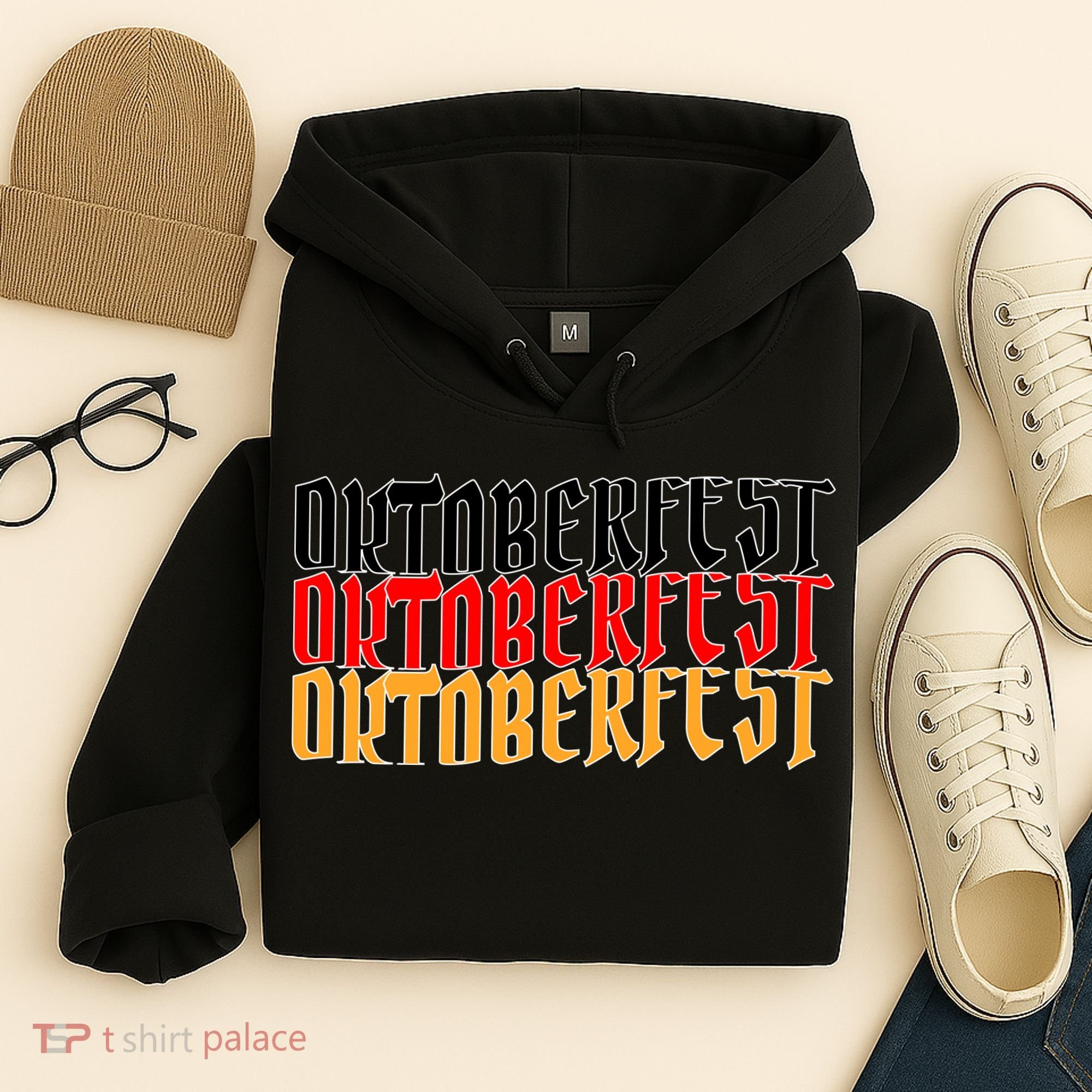 Oktoberfest Word Flag Logo Hoodie