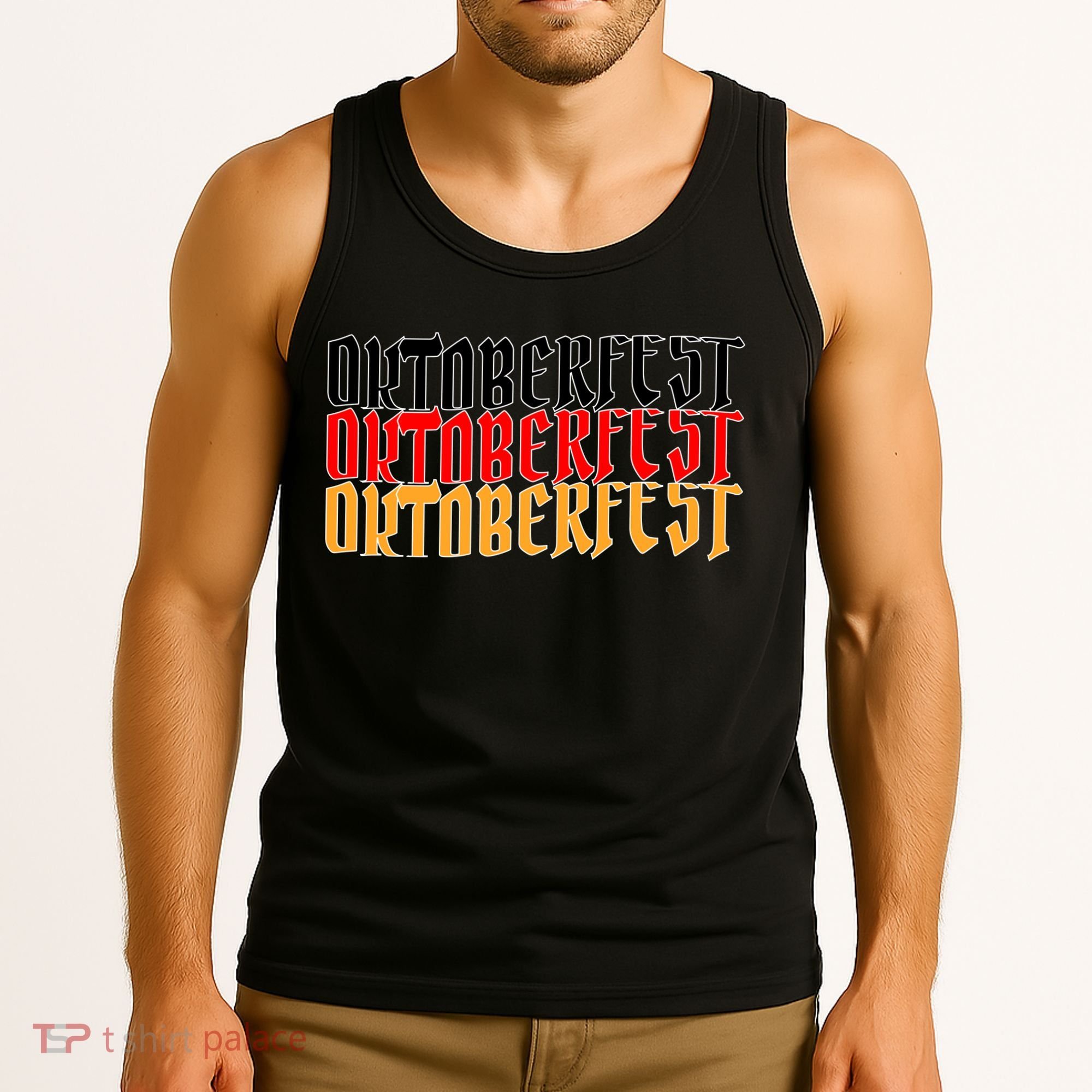 Oktoberfest Word Flag Logo Tank Top