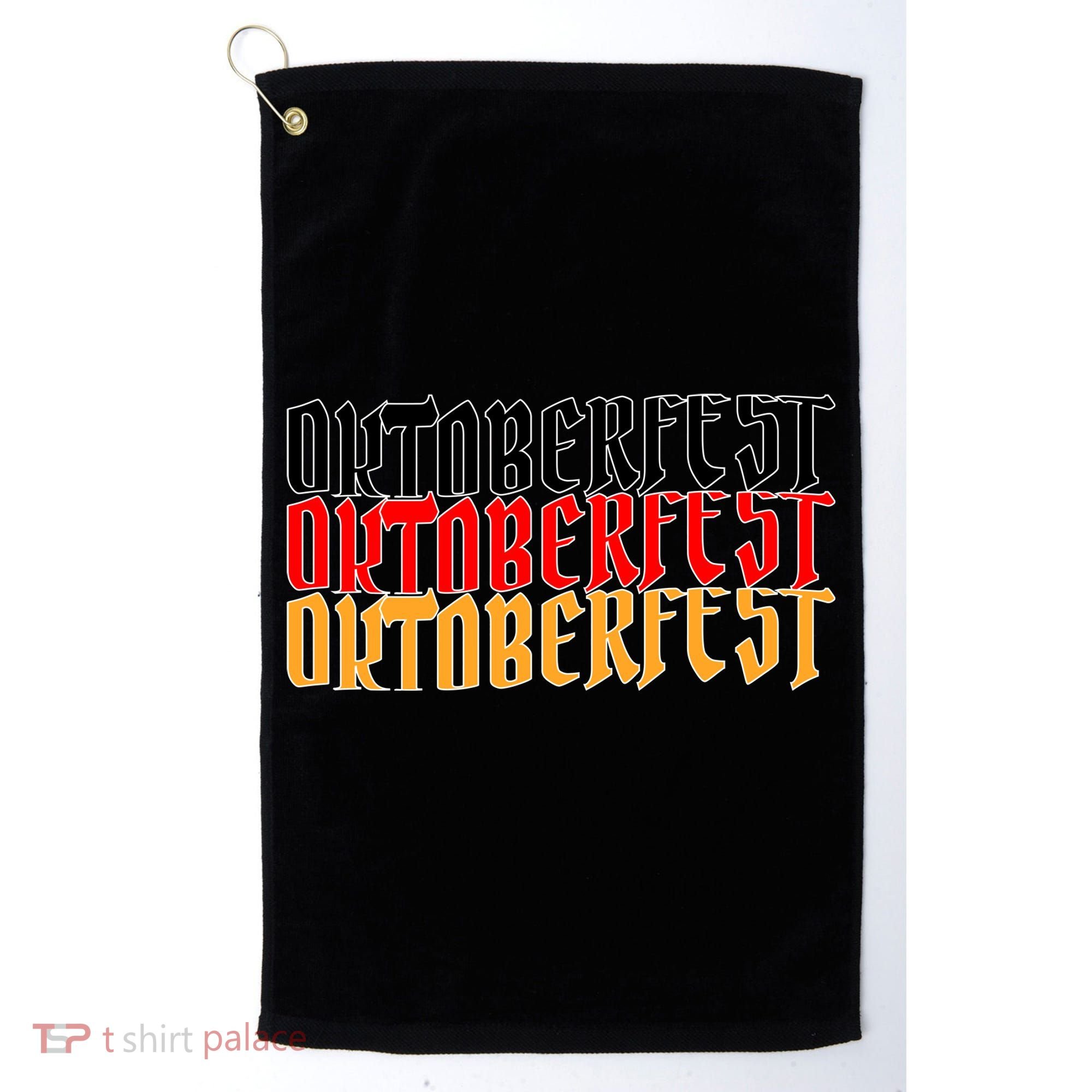Oktoberfest Word Flag Logo Golf Towel