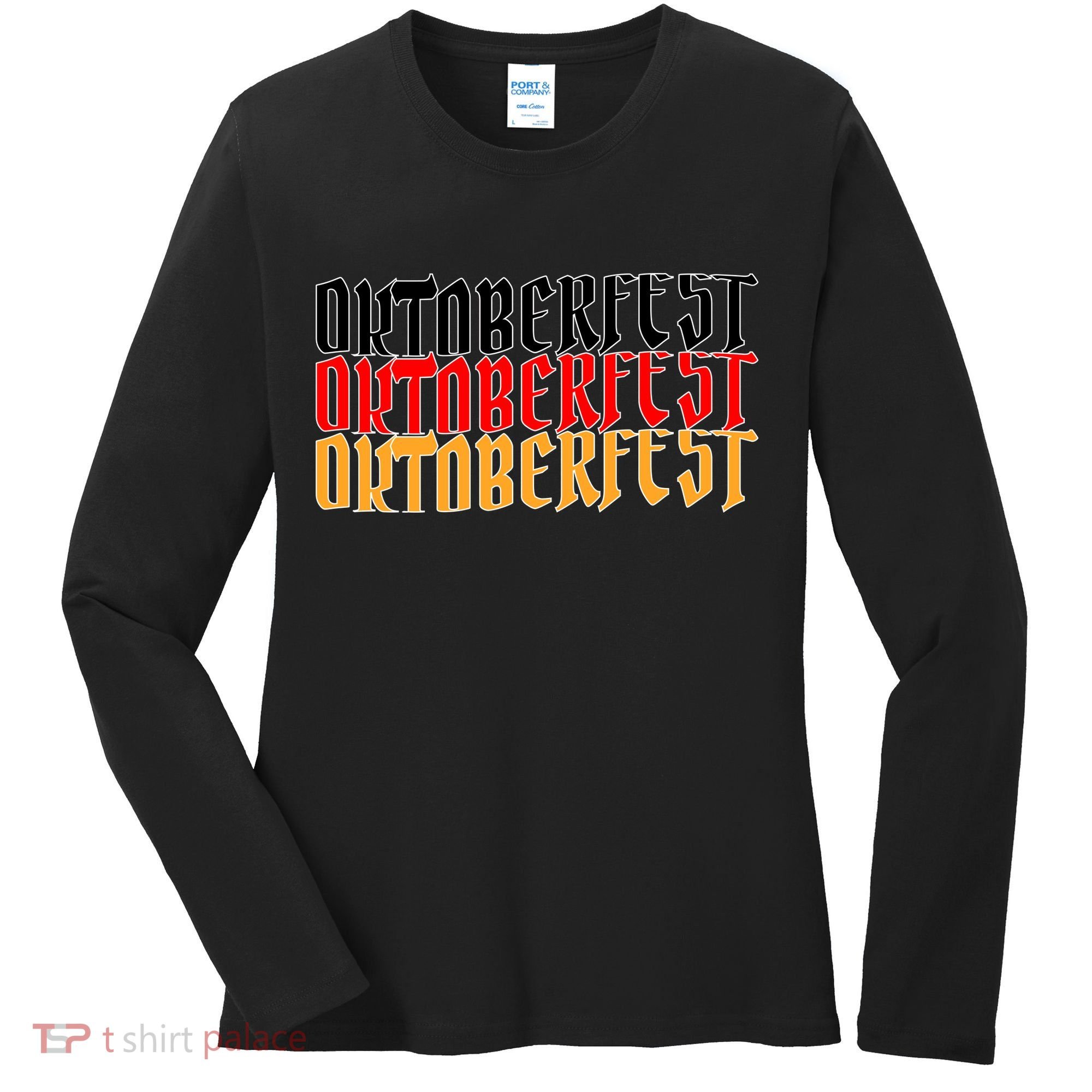 Oktoberfest Word Flag Logo Women's Long Sleeve Shirt