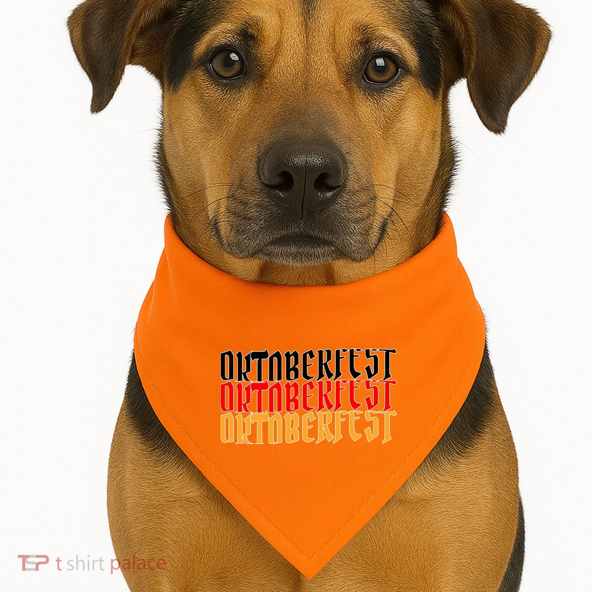 Oktoberfest Word Flag Logo USA-Made Doggie Bandana