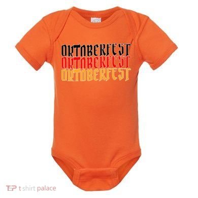 Oktoberfest Word Flag Logo Baby Bodysuit