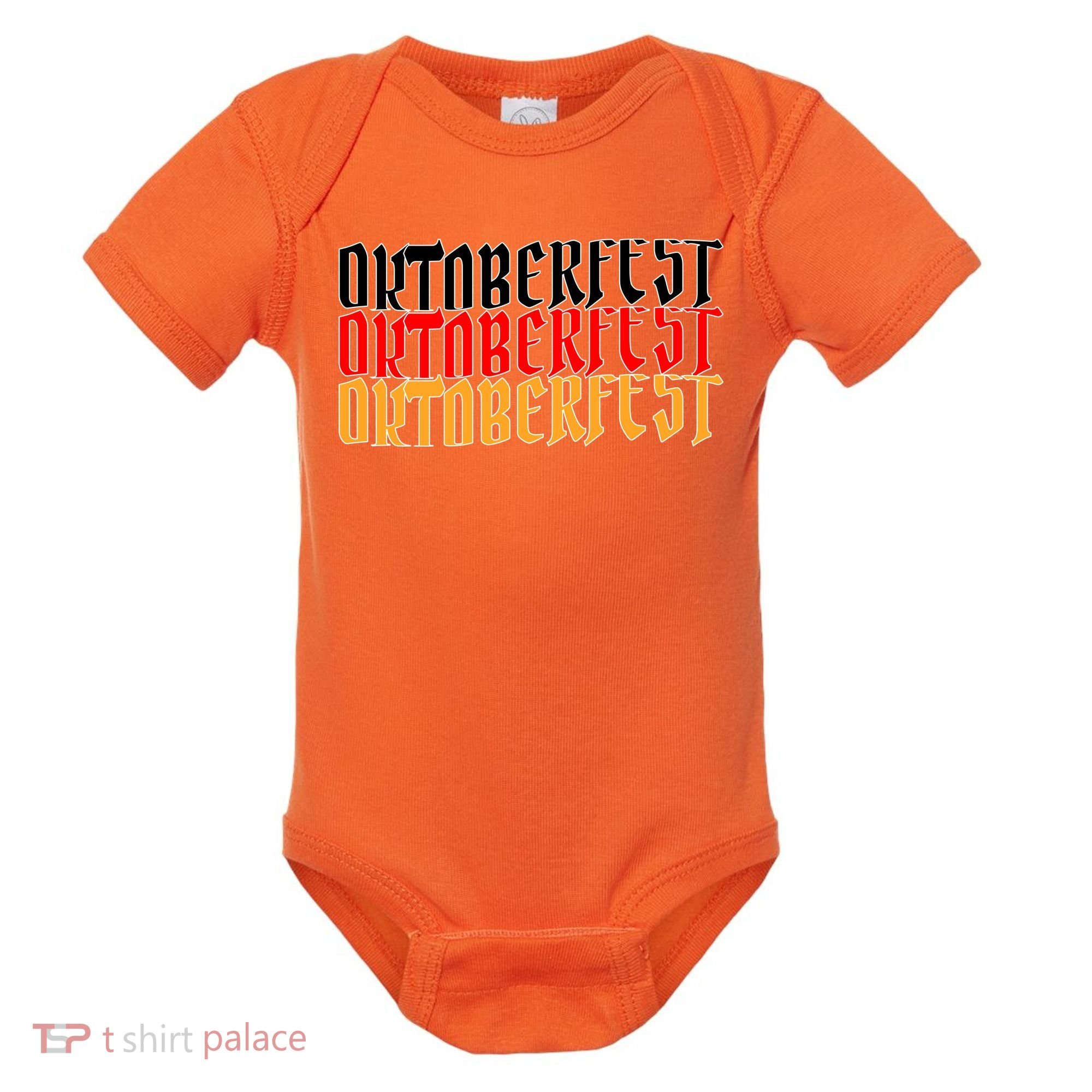 Oktoberfest Word Flag Logo Baby Bodysuit