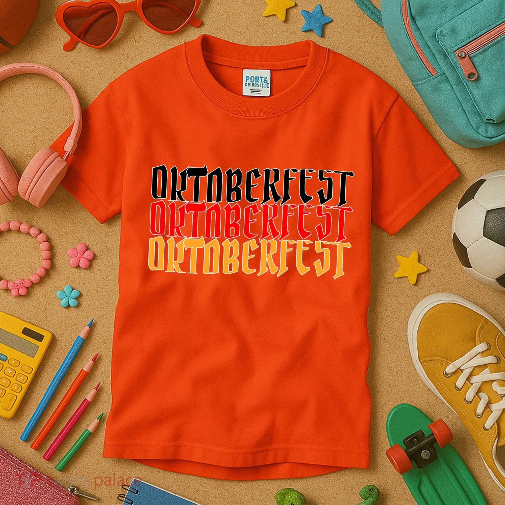 Oktoberfest Word Flag Logo Kids T-Shirt
