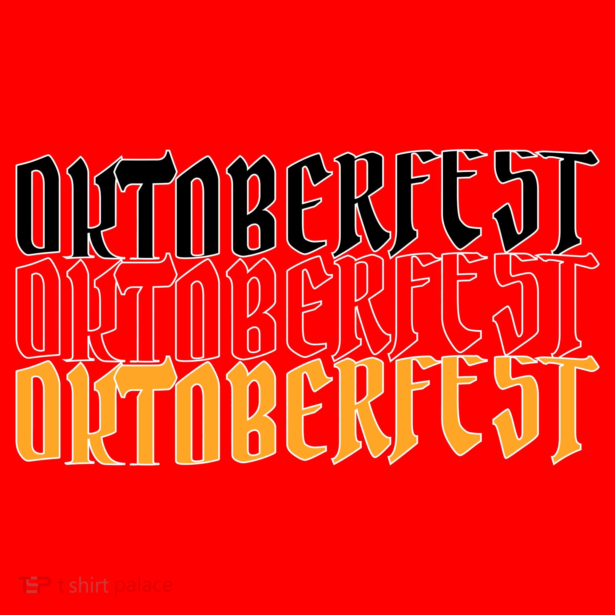 Oktoberfest Word Flag Logo Santa Hat
