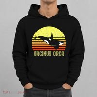 Orca Killer Whale Dolphin Marine Science Biologist Retro Sun Hoodie thumb 0