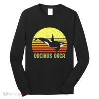 Orca Killer Whale Dolphin Marine Science Biologist Retro Sun Long Sleeve Shirt thumb 0