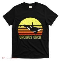 Orca Killer Whale Dolphin Marine Science Biologist Retro Sun T-Shirt thumb 0