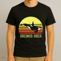 Orca Killer Whale Dolphin Marine Science Biologist Retro Sun T-Shirt thumb 3