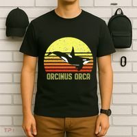 Orca Killer Whale Dolphin Marine Science Biologist Retro Sun T-Shirt thumb 6
