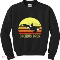 Orca Killer Whale Dolphin Marine Science Biologist Retro Sun Kids Sweatshirt thumb 0