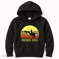 Orca Killer Whale Dolphin Marine Science Biologist Retro Sun Kids Hoodie thumb 0