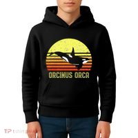 Orca Killer Whale Dolphin Marine Science Biologist Retro Sun Kids Hoodie thumb 4