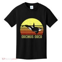 Orca Killer Whale Dolphin Marine Science Biologist Retro Sun Kids T-Shirt thumb 0