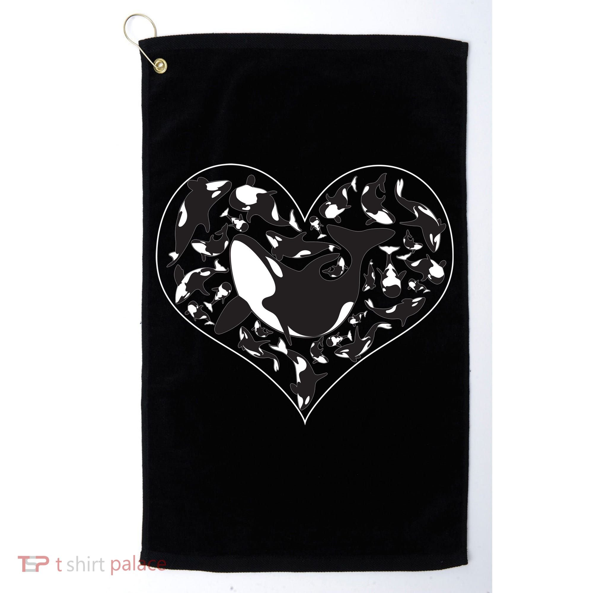Orca Killer Whale Love Golf Towel