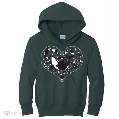 Orca Killer Whale Love Kids Hoodie