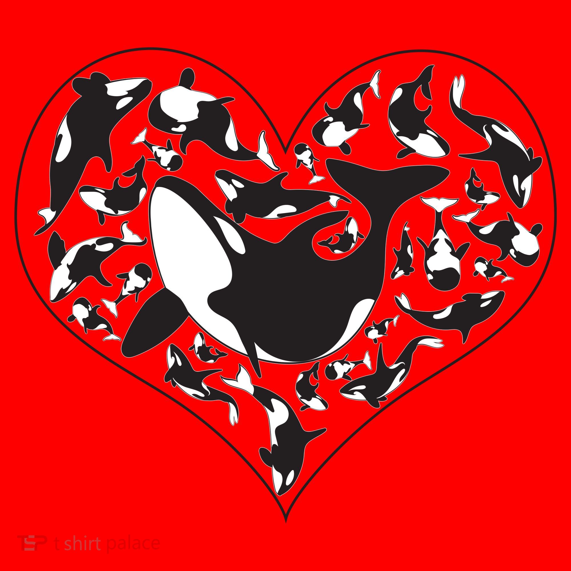 Orca Killer Whale Love Santa Hat