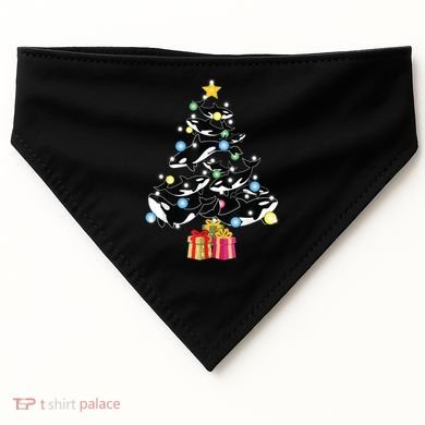 Orca Killer Whale Christmas Tree Orca Whales Lover Gift USA-Made Doggie Bandana