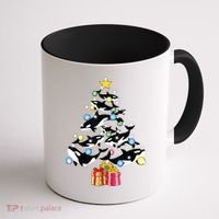 Orca Killer Whale Christmas Tree Orca Whales Lover Gift Coffee Mug thumb 1