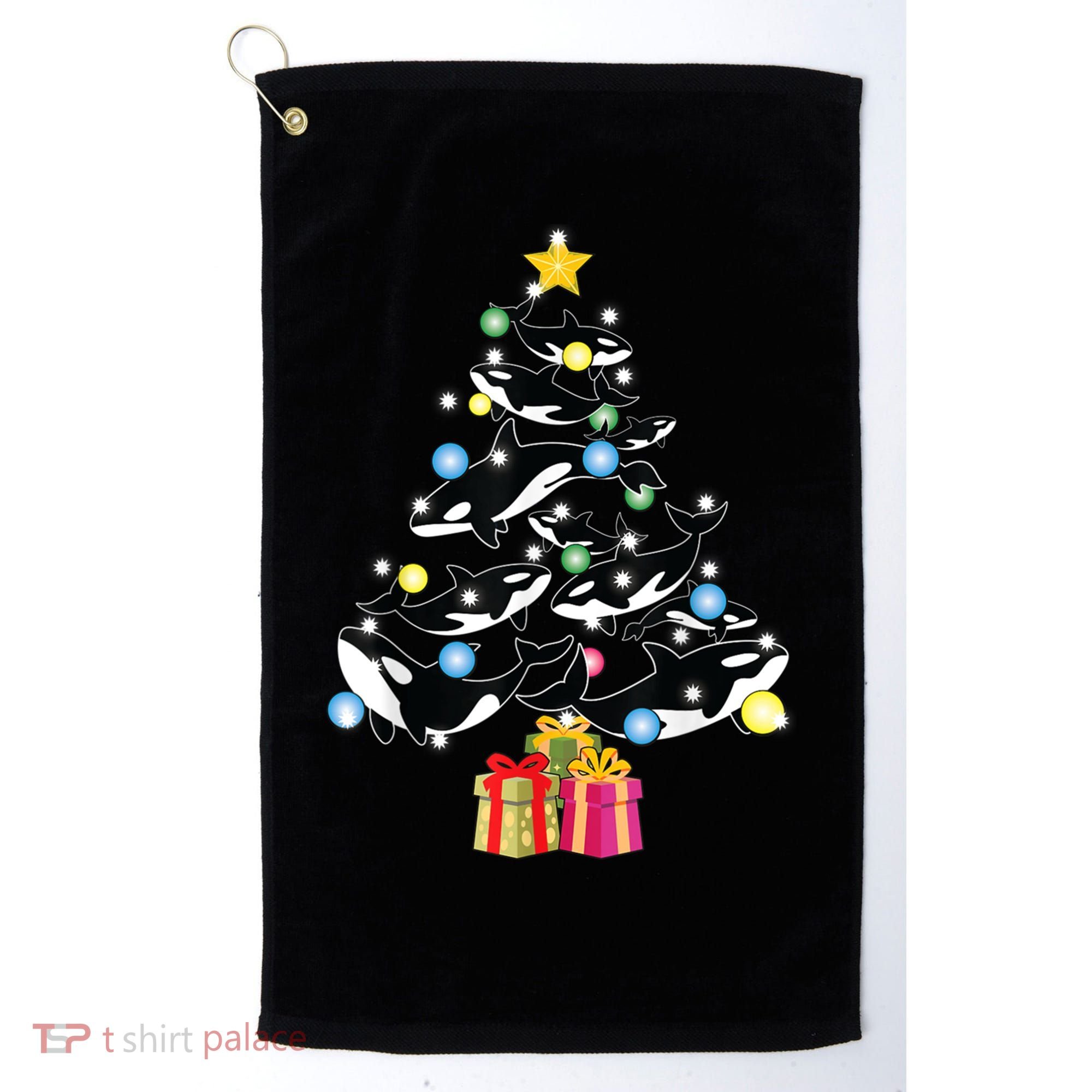 Orca Killer Whale Christmas Tree Orca Whales Lover Gift Golf Towel