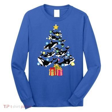 Orca Killer Whale Christmas Tree Orca Whales Lover Gift Long Sleeve Shirt