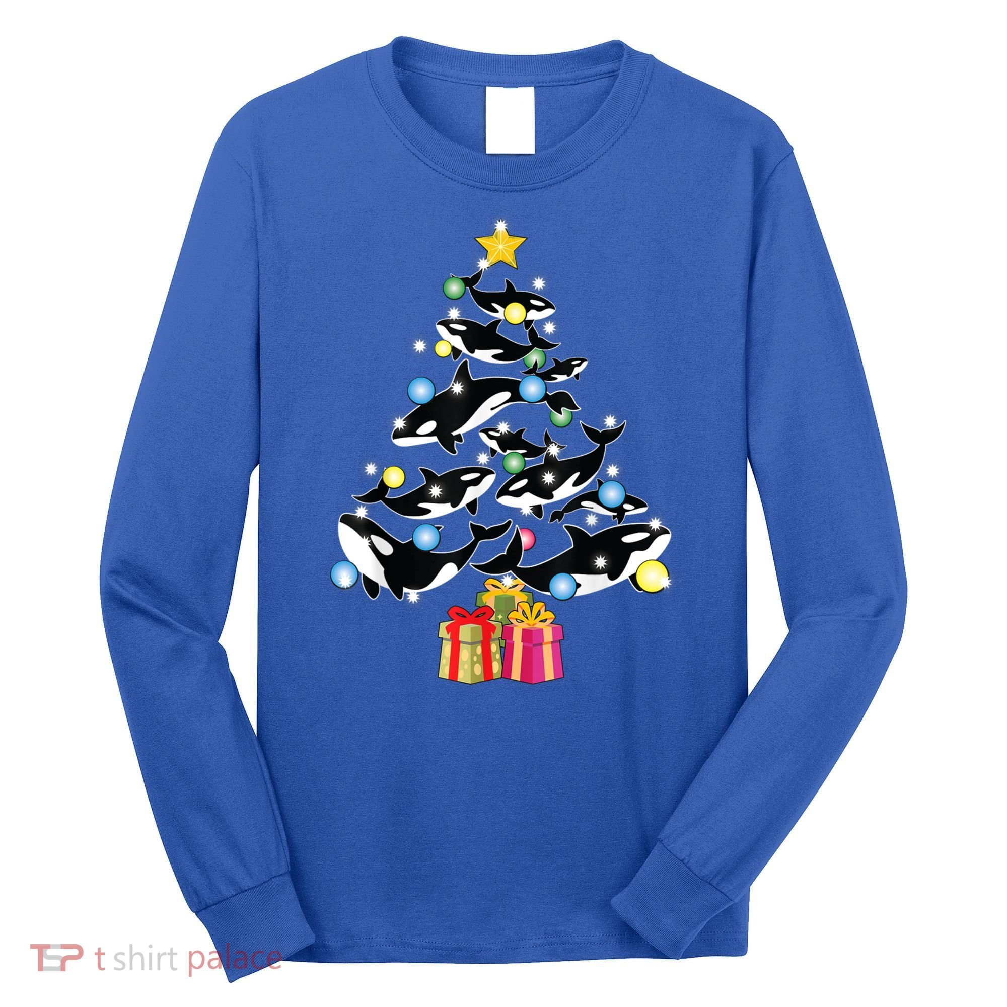 Orca Killer Whale Christmas Tree Orca Whales Lover Gift Long Sleeve Shirt