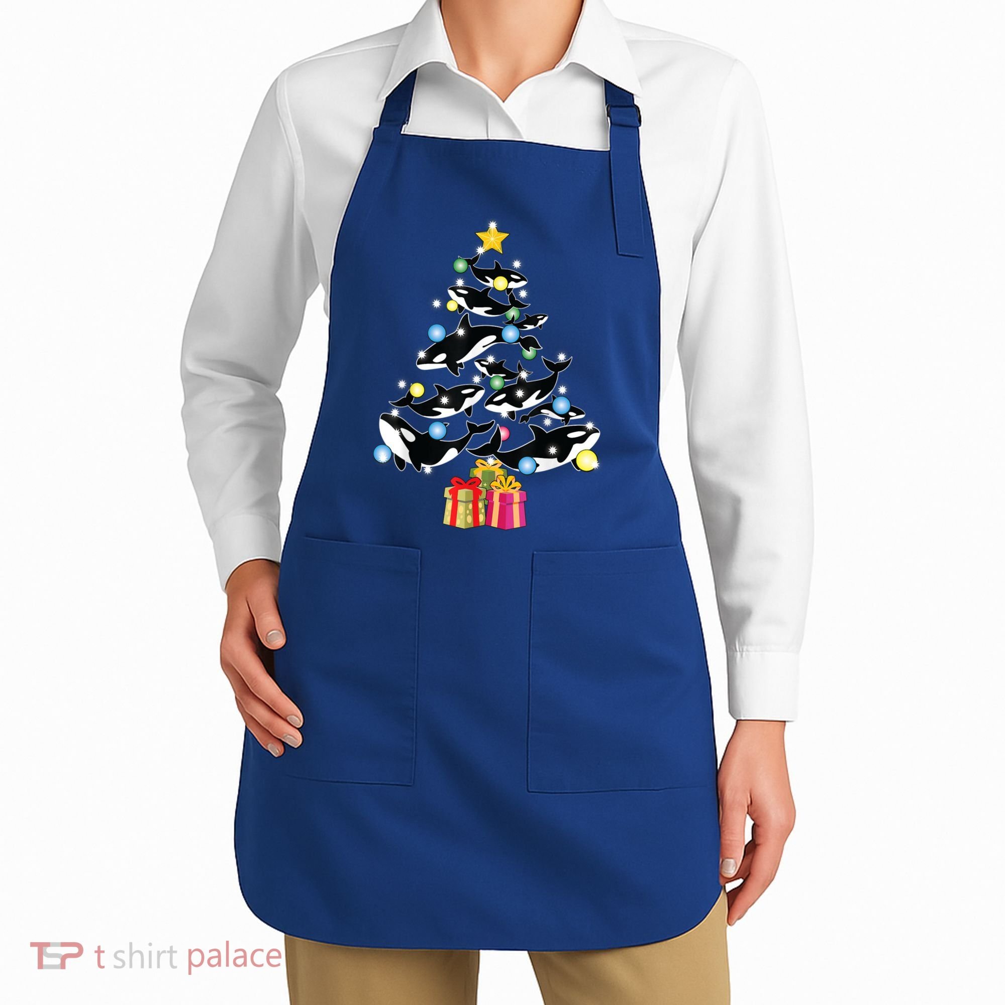 Orca Killer Whale Christmas Tree Orca Whales Lover Gift Apron