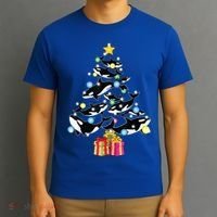 Orca Killer Whale Christmas Tree Orca Whales Lover Gift T-Shirt thumb 3