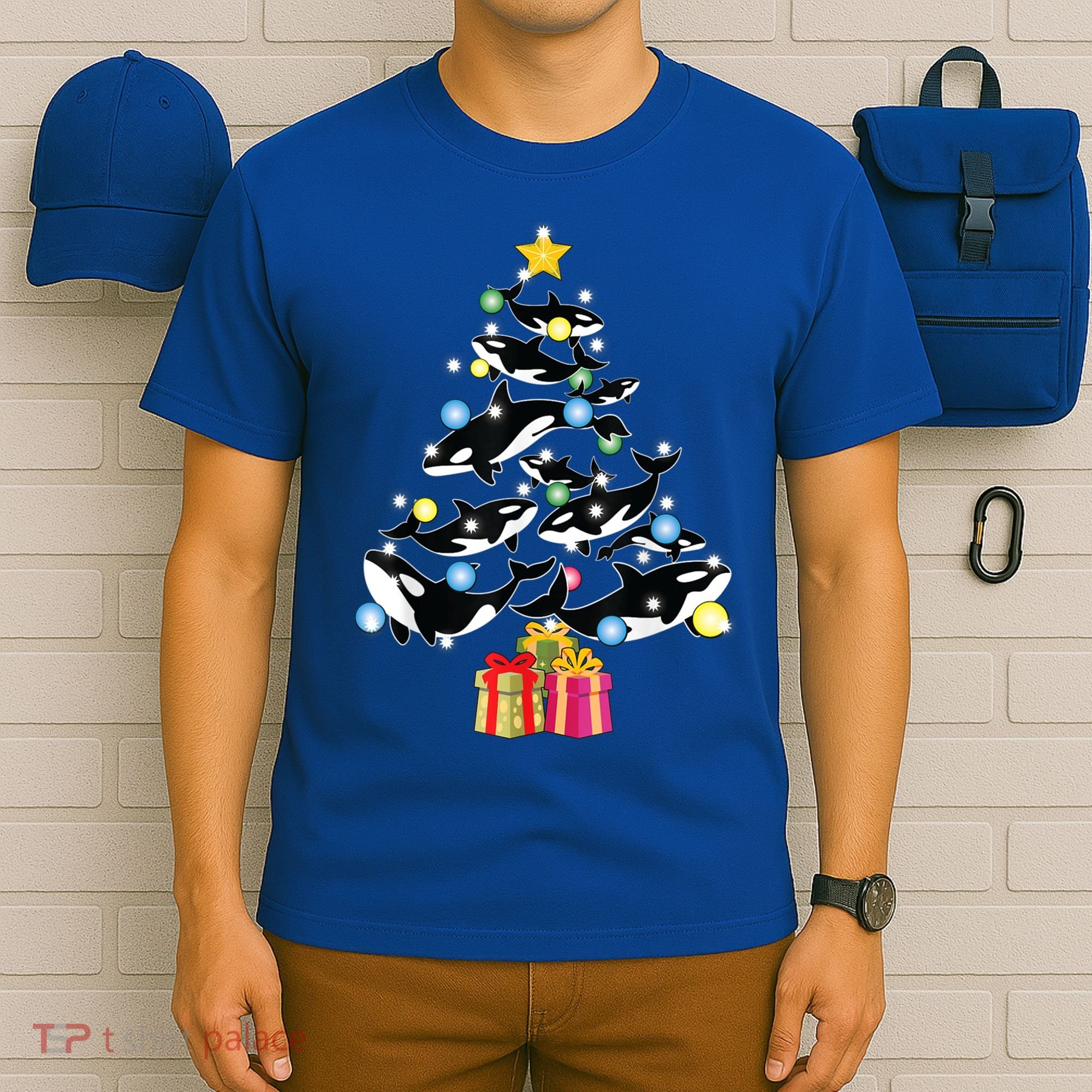 Orca Killer Whale Christmas Tree Orca Whales Lover Gift T-Shirt