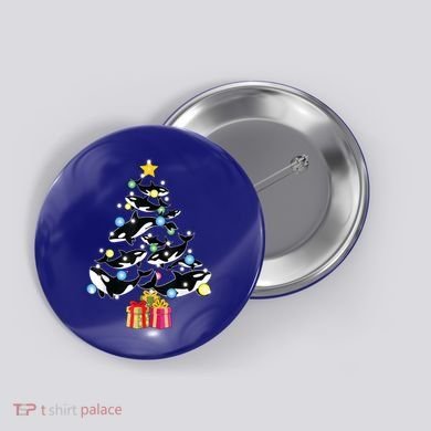 Orca Killer Whale Christmas Tree Orca Whales Lover Gift Button