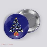 Orca Killer Whale Christmas Tree Orca Whales Lover Gift Button thumb 0