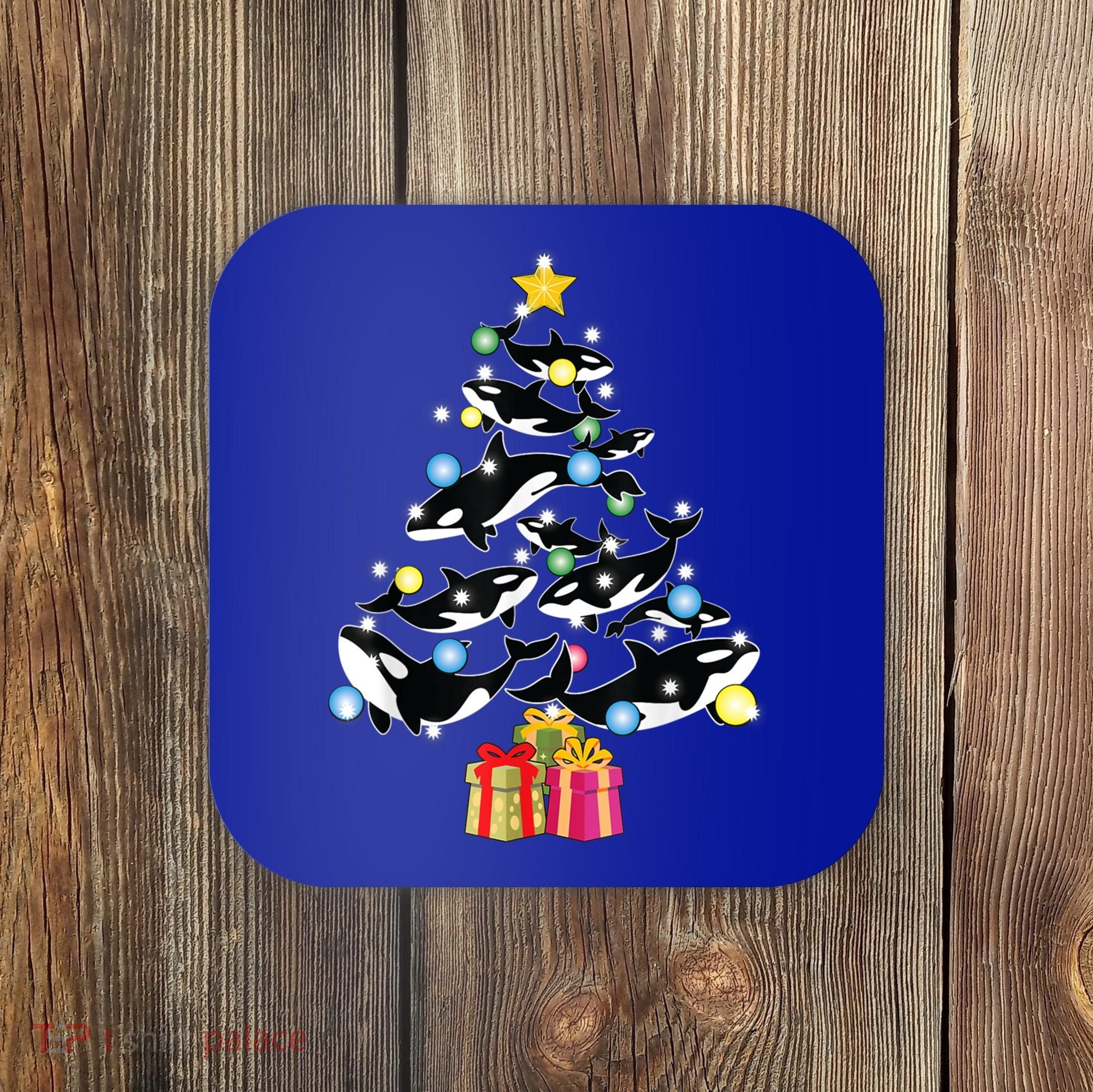 Orca Killer Whale Christmas Tree Orca Whales Lover Gift Coaster