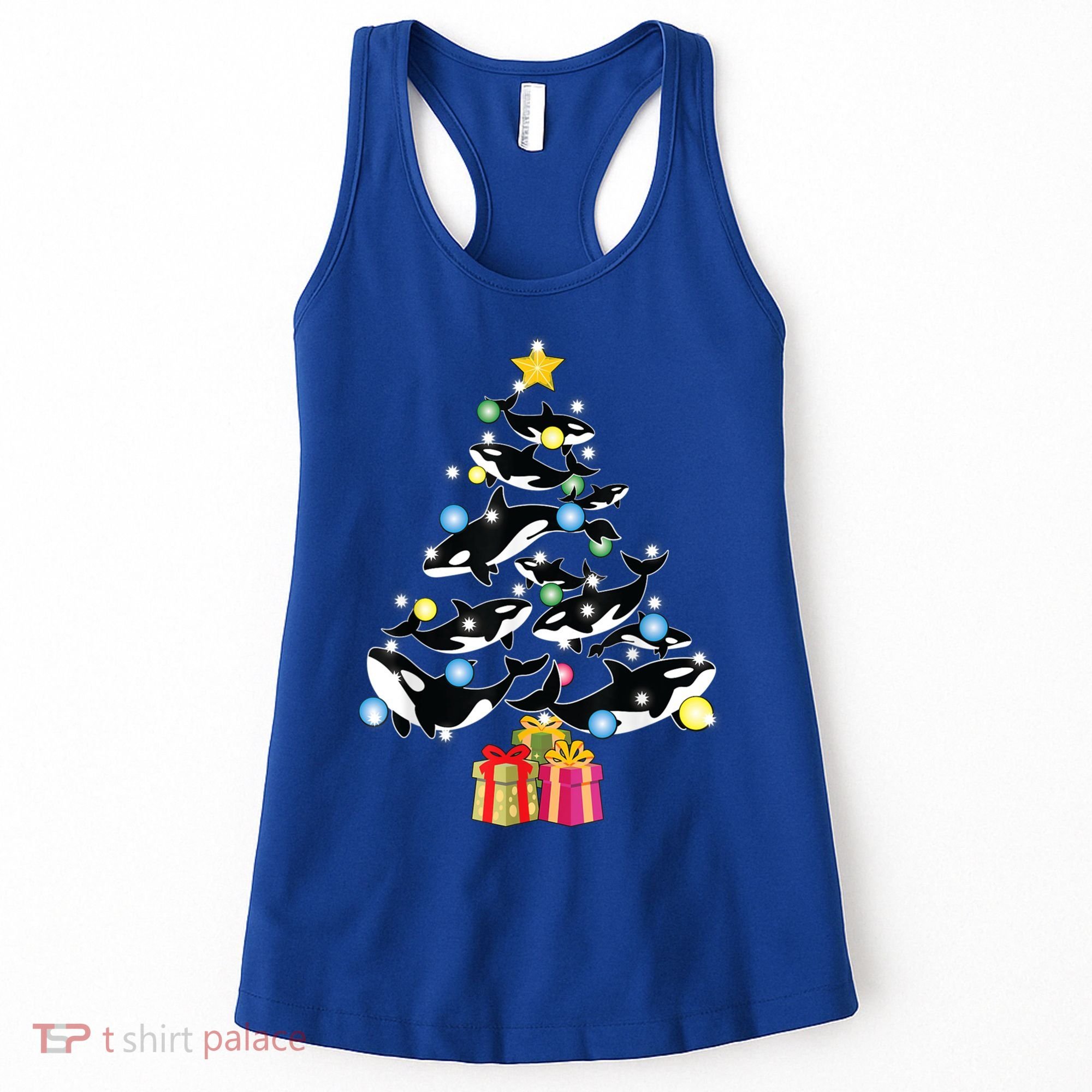 Orca Killer Whale Christmas Tree Orca Whales Lover Gift Women's Tank Top