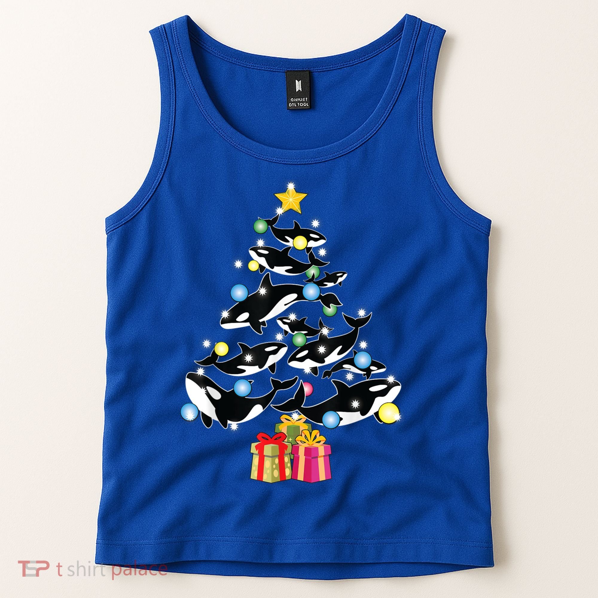 Orca Killer Whale Christmas Tree Orca Whales Lover Gift Tank Top