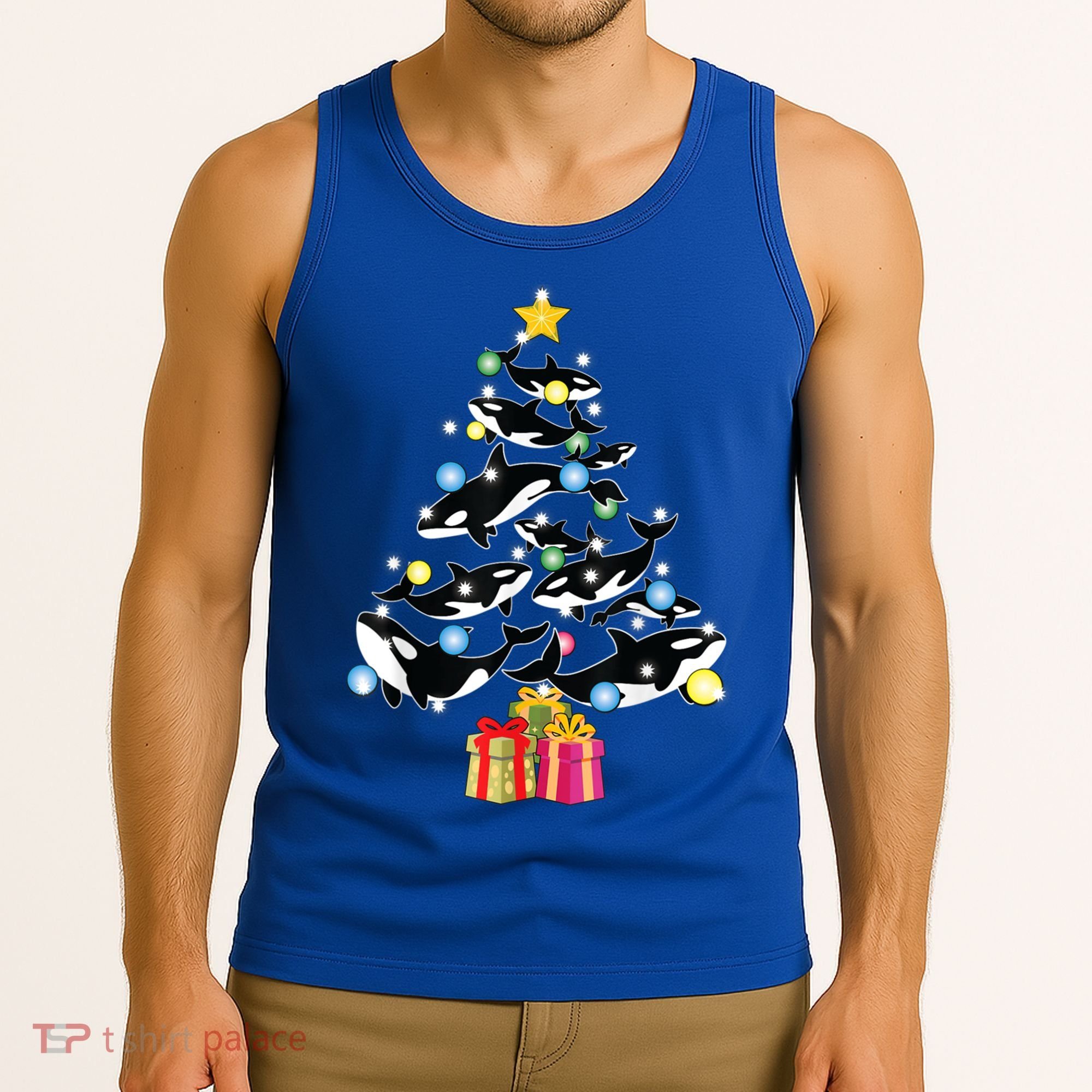 Orca Killer Whale Christmas Tree Orca Whales Lover Gift Tank Top