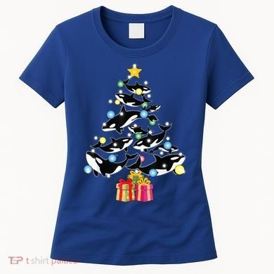 Orca Killer Whale Christmas Tree Orca Whales Lover Gift Women's T-Shirt