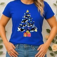 Orca Killer Whale Christmas Tree Orca Whales Lover Gift Women's T-Shirt thumb 2