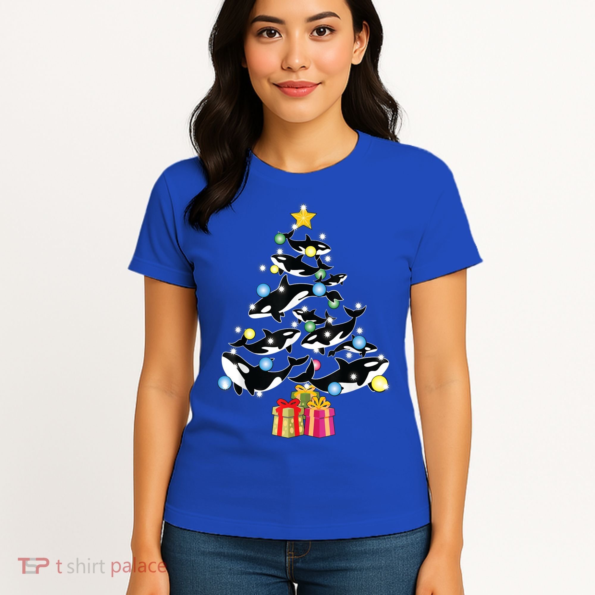 Orca Killer Whale Christmas Tree Orca Whales Lover Gift Women's T-Shirt