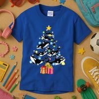 Orca Killer Whale Christmas Tree Orca Whales Lover Gift Kids T-Shirt thumb 3